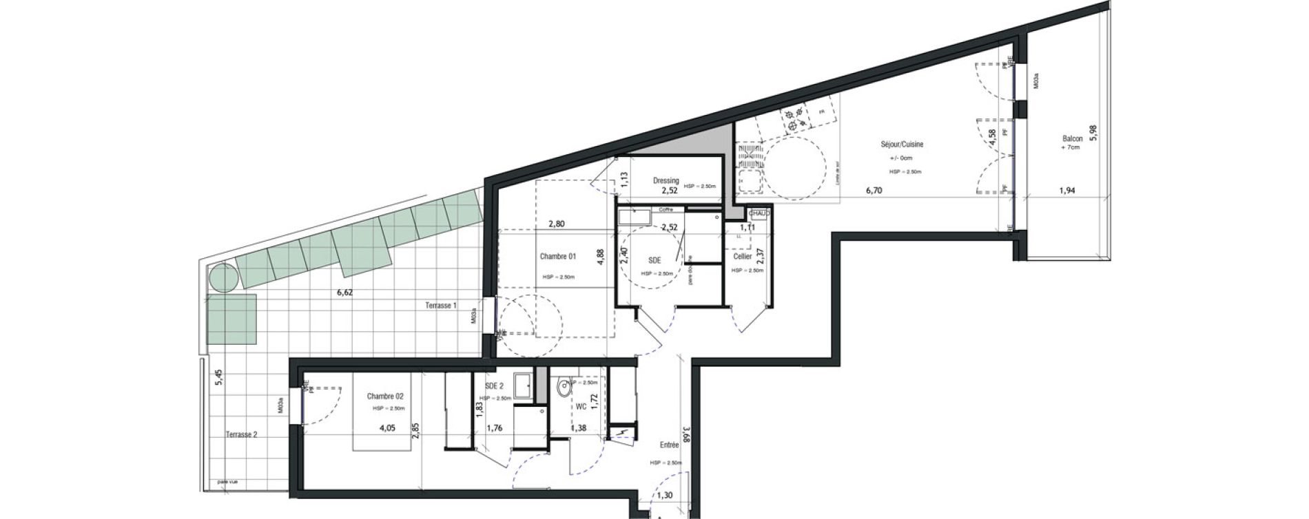 Appartement T3 de 83,09 m2 &agrave; Vannes Beaupr&eacute; - la lande - le hesqueno - grasdor
