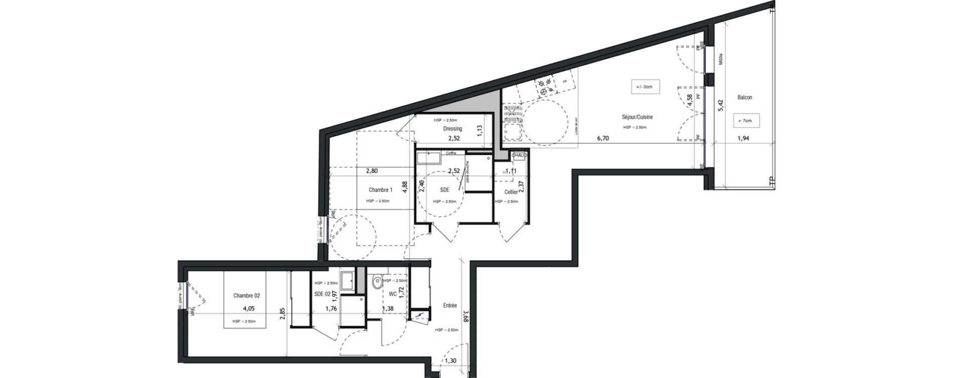 Appartement T3 de 83,06 m2 &agrave; Vannes Beaupr&eacute; - la lande - le hesqueno - grasdor