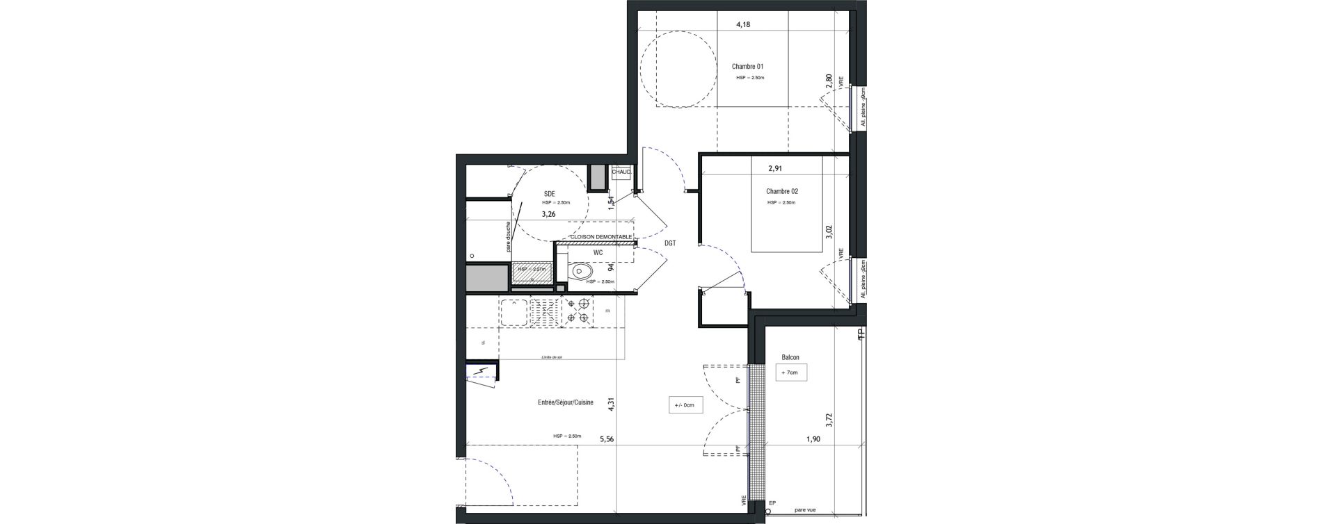 Appartement T3 de 54,22 m2 &agrave; Vannes Beaupr&eacute; - la lande - le hesqueno - grasdor