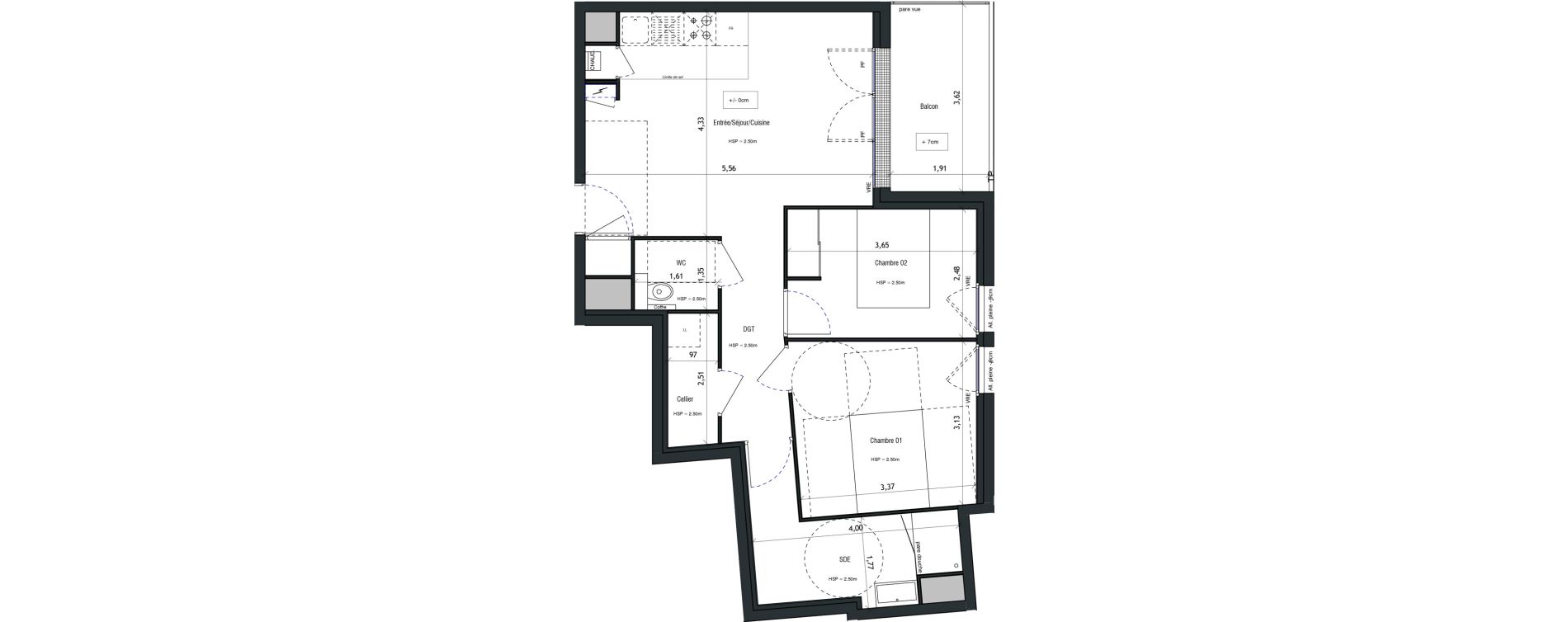 Appartement T3 de 60,51 m2 &agrave; Vannes Beaupr&eacute; - la lande - le hesqueno - grasdor