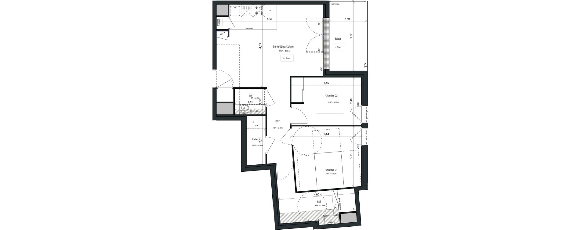Appartement T3 de 60,51 m2 &agrave; Vannes Beaupr&eacute; - la lande - le hesqueno - grasdor