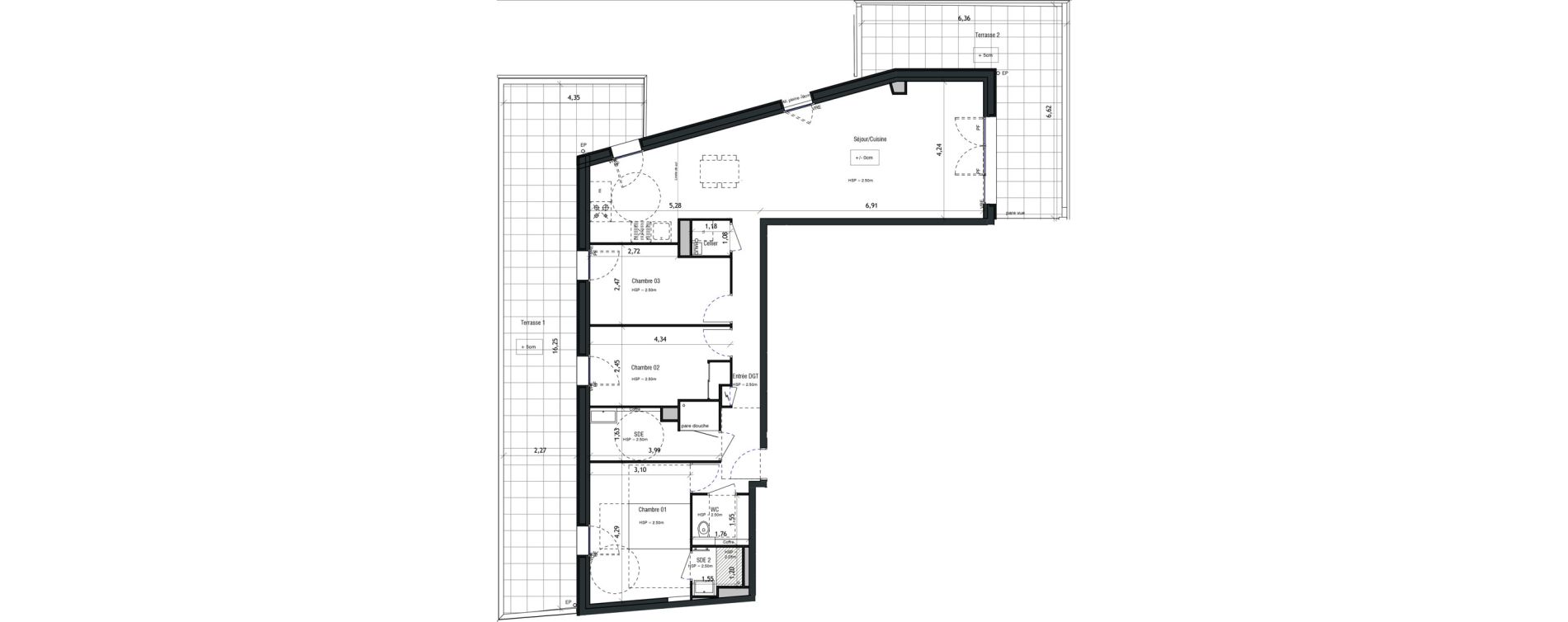 Appartement T4 de 96,39 m2 &agrave; Vannes Beaupr&eacute; - la lande - le hesqueno - grasdor