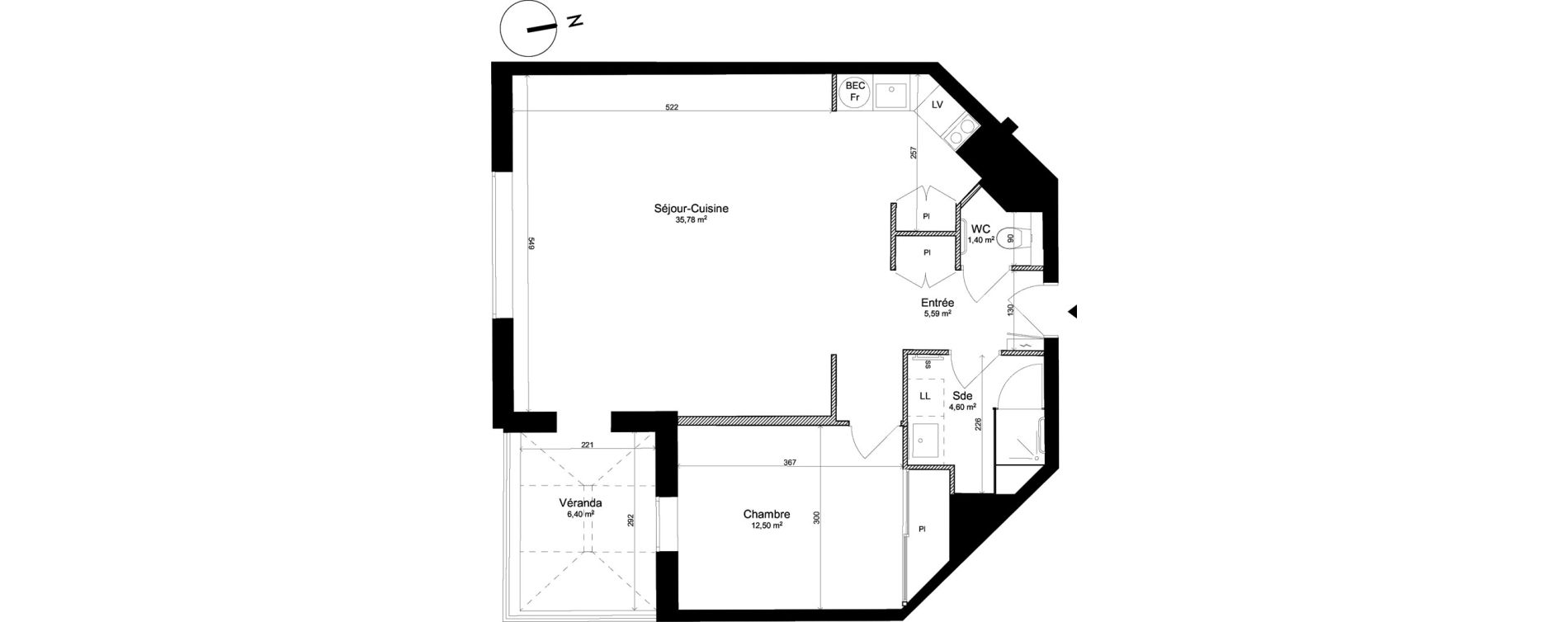 Appartement T2 de 59,87 m2 &agrave; Vannes Bernus - kergypt - keruzen - campen