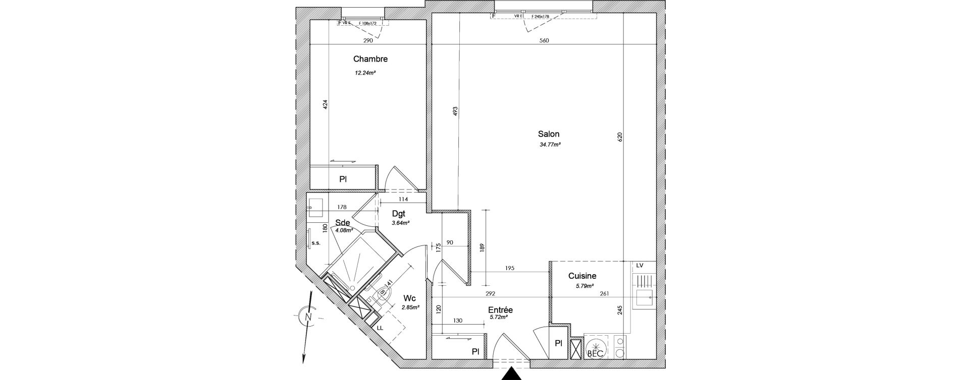 Appartement T2 de 69,09 m2 &agrave; Vannes Bernus - kergypt - keruzen - campen