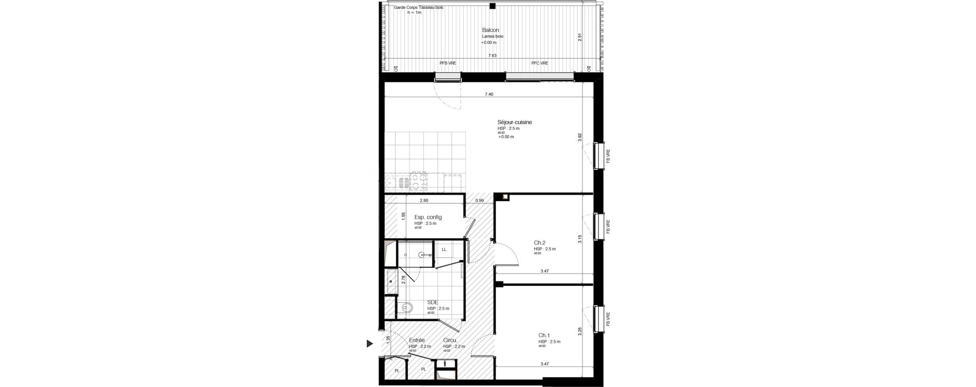 Appartement T3 de 74,55 m2 &agrave; Vannes Conleau