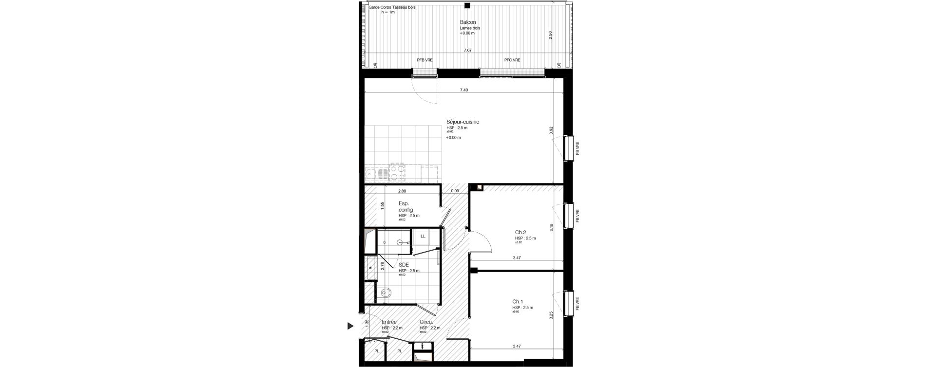 Appartement T3 de 74,55 m2 &agrave; Vannes Conleau