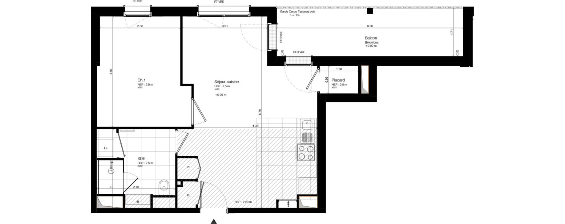 Appartement T2 de 49,00 m2 &agrave; Vannes Conleau