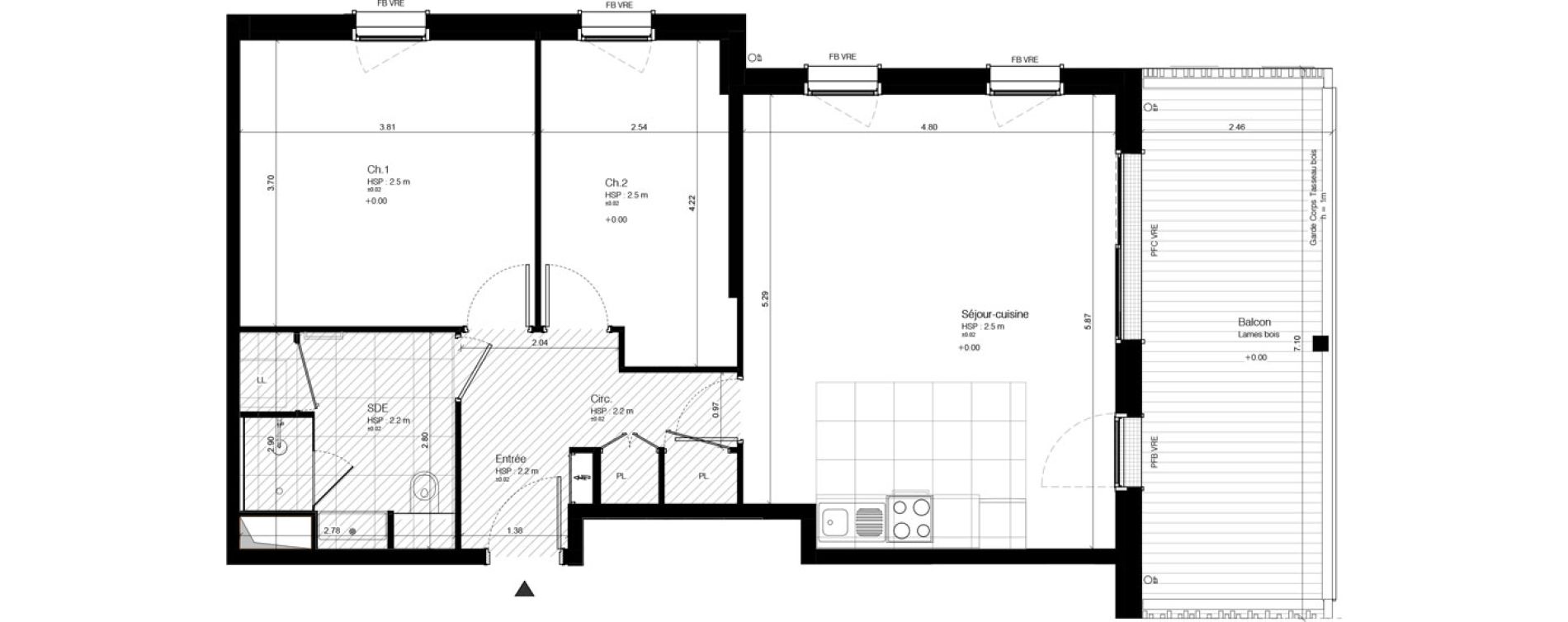 Appartement T3 de 66,12 m2 &agrave; Vannes Conleau