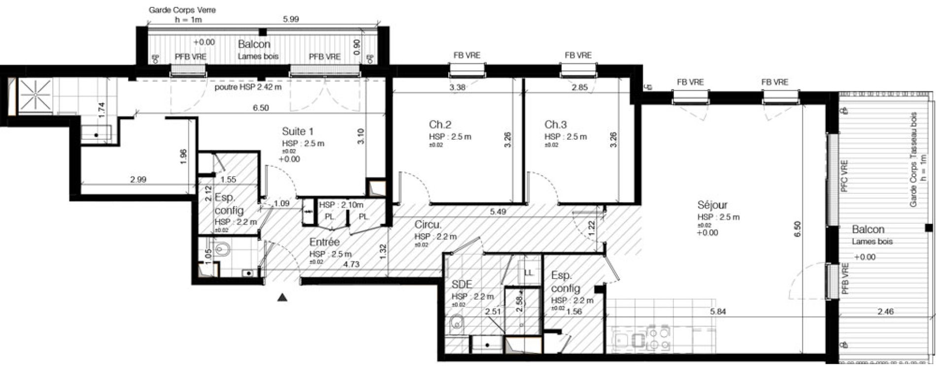 Appartement T4 de 106,32 m2 &agrave; Vannes Conleau