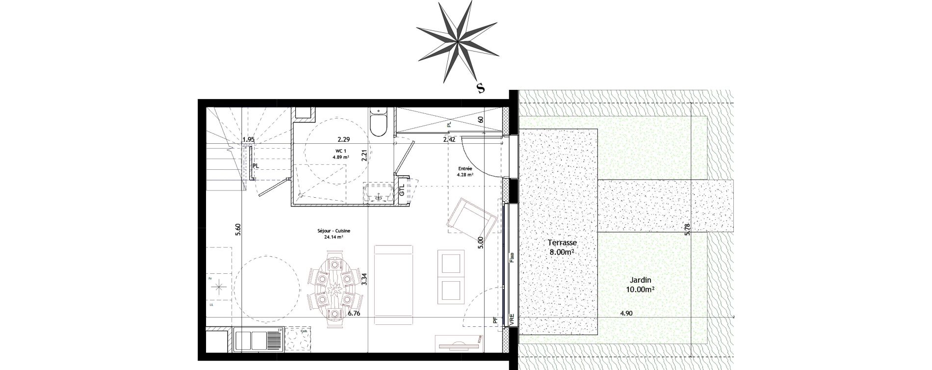 Maison T3 de 66,40 m2 &agrave; Vannes St-guen - bilaire - m&eacute;nimur pavillonnaire
