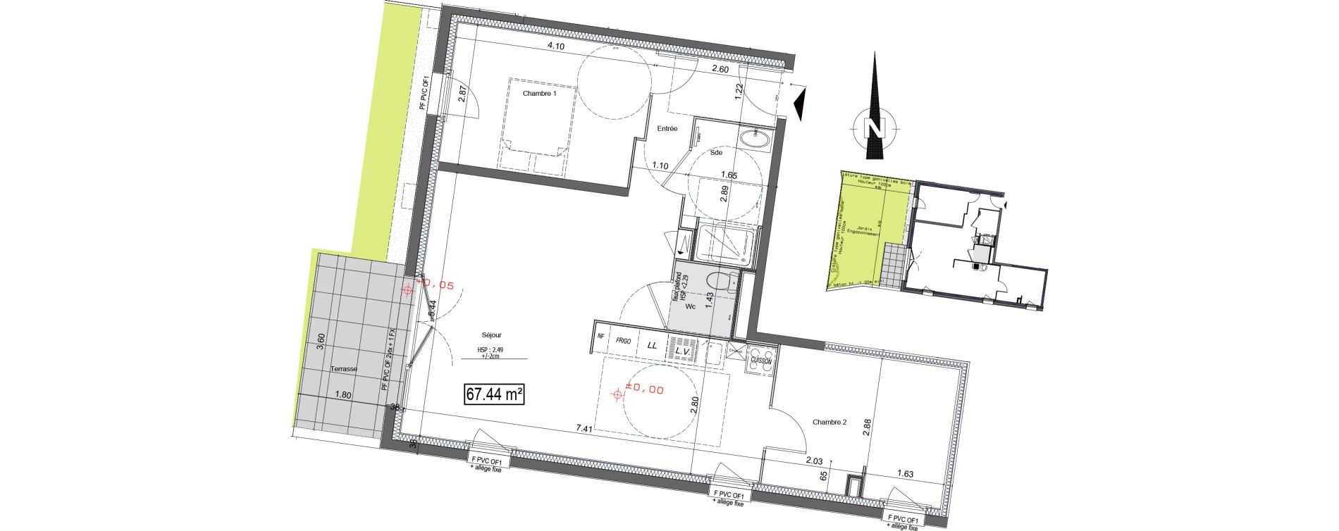Appartement T3 de 67,44 m2 &agrave; Vannes Beaupr&eacute; - la lande - le hesqueno - grasdor