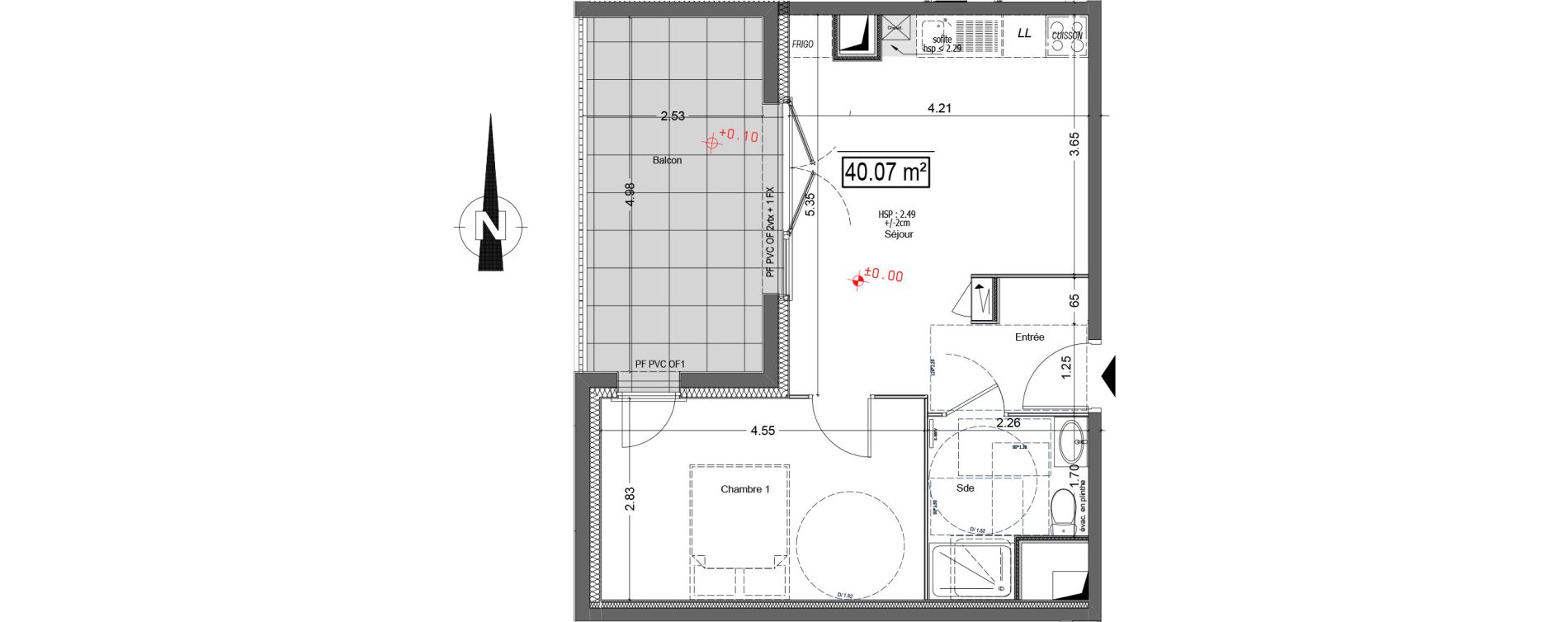Appartement T2 de 40,07 m2 &agrave; Vannes Beaupr&eacute; - la lande - le hesqueno - grasdor