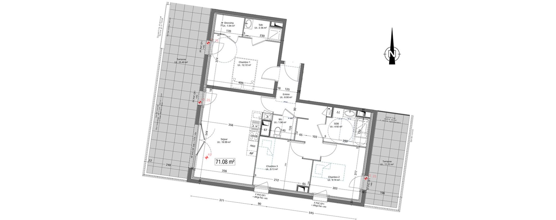 Appartement T4 de 71,05 m2 &agrave; Vannes Beaupr&eacute; - la lande - le hesqueno - grasdor