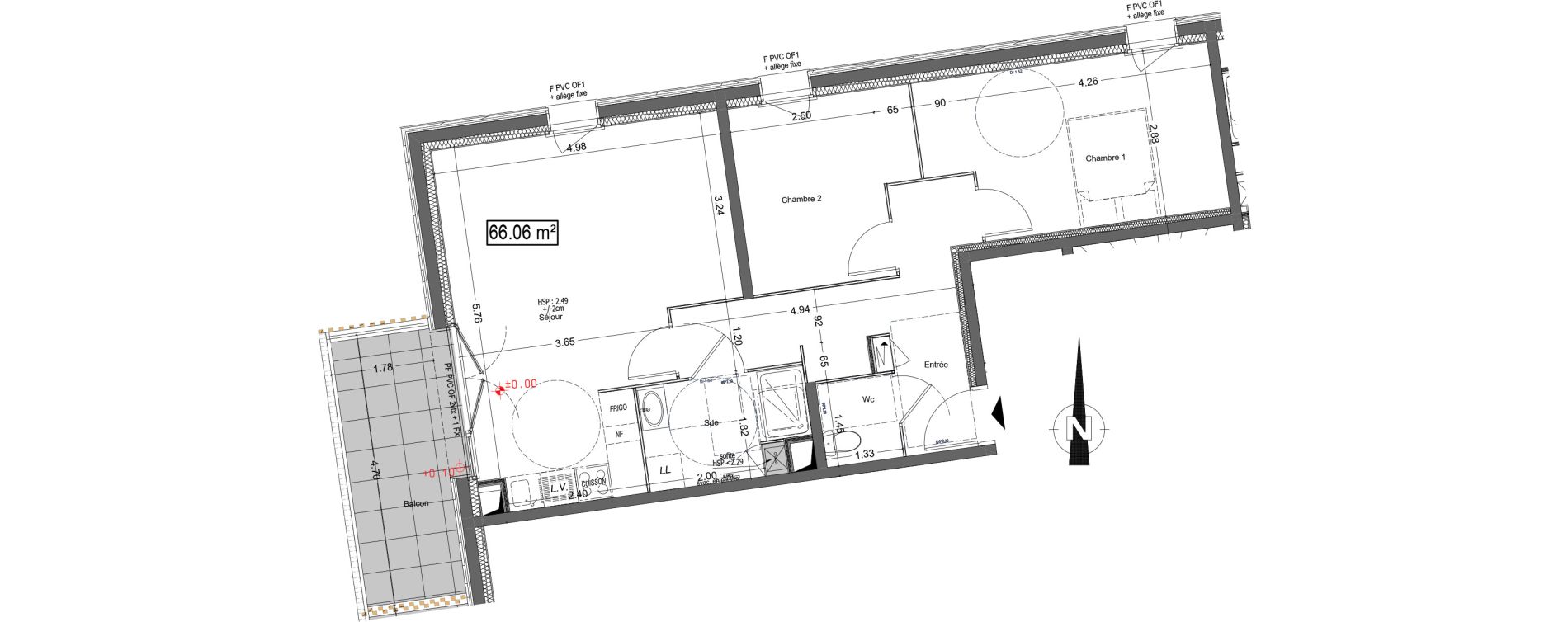 Appartement T3 de 66,06 m2 &agrave; Vannes Beaupr&eacute; - la lande - le hesqueno - grasdor