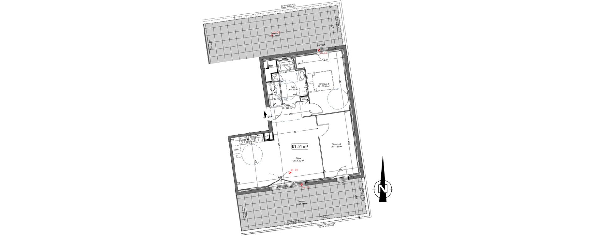 Appartement T3 de 61,51 m2 &agrave; Vannes Beaupr&eacute; - la lande - le hesqueno - grasdor