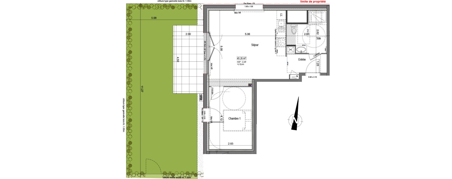 Appartement T2 de 45,26 m2 &agrave; Vannes Beaupr&eacute; - la lande - le hesqueno - grasdor