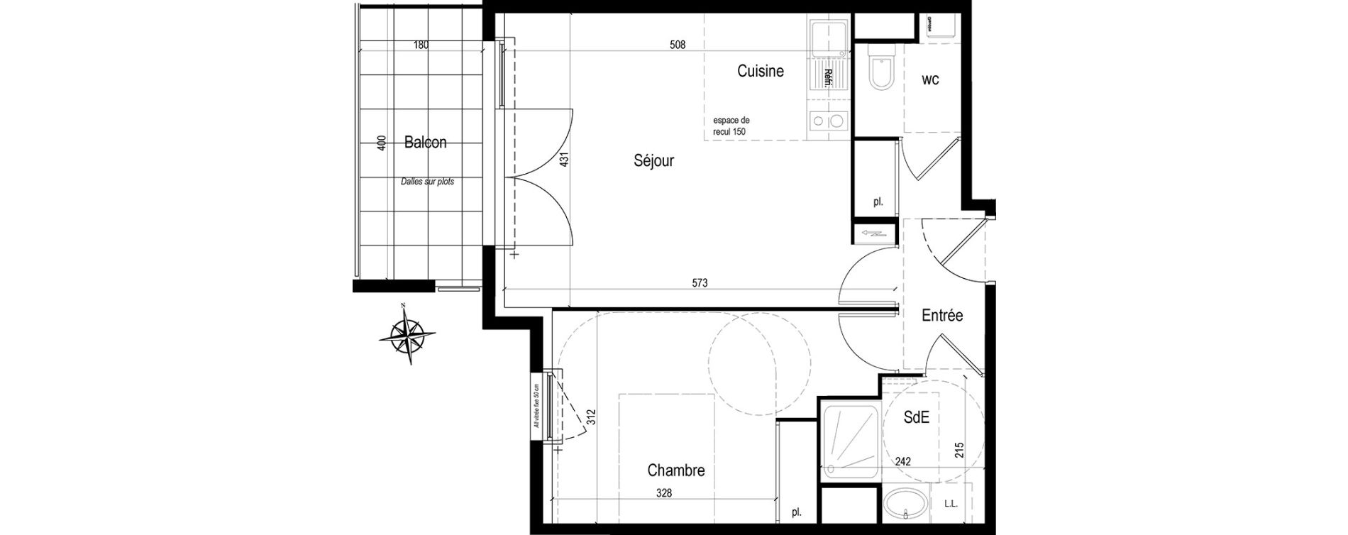 Appartement T2 de 47,45 m2 &agrave; Vannes Bernus - kergypt - keruzen - campen