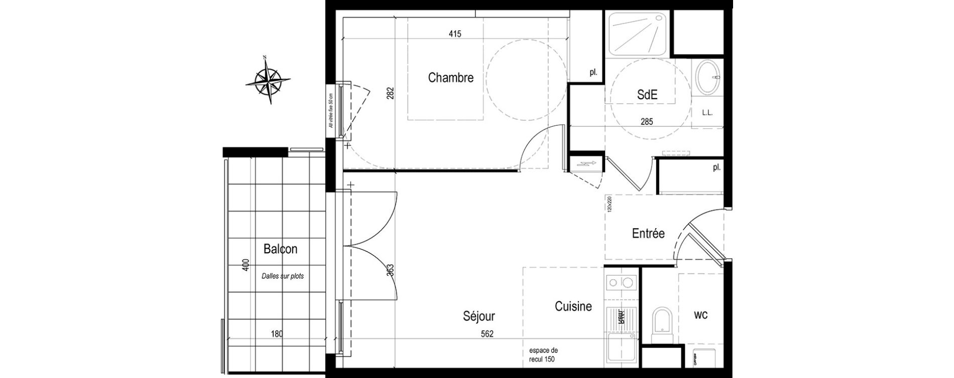 Appartement T2 de 43,98 m2 &agrave; Vannes Bernus - kergypt - keruzen - campen