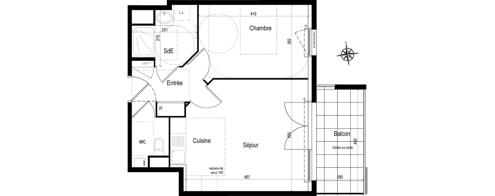 Appartement T2 de 44,05 m2 &agrave; Vannes Bernus - kergypt - keruzen - campen