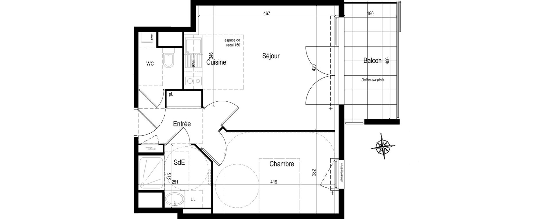 Appartement T2 de 43,72 m2 &agrave; Vannes Bernus - kergypt - keruzen - campen