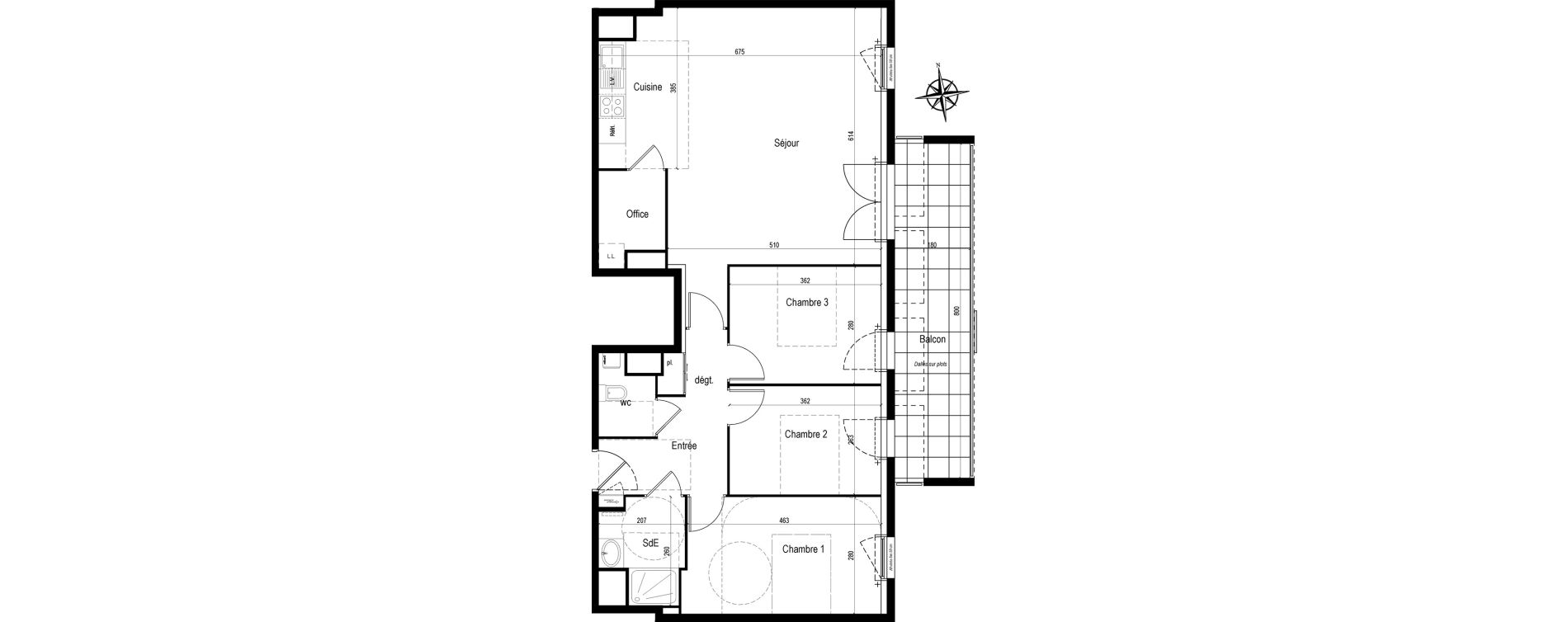 Appartement T4 de 89,02 m2 &agrave; Vannes Bernus - kergypt - keruzen - campen