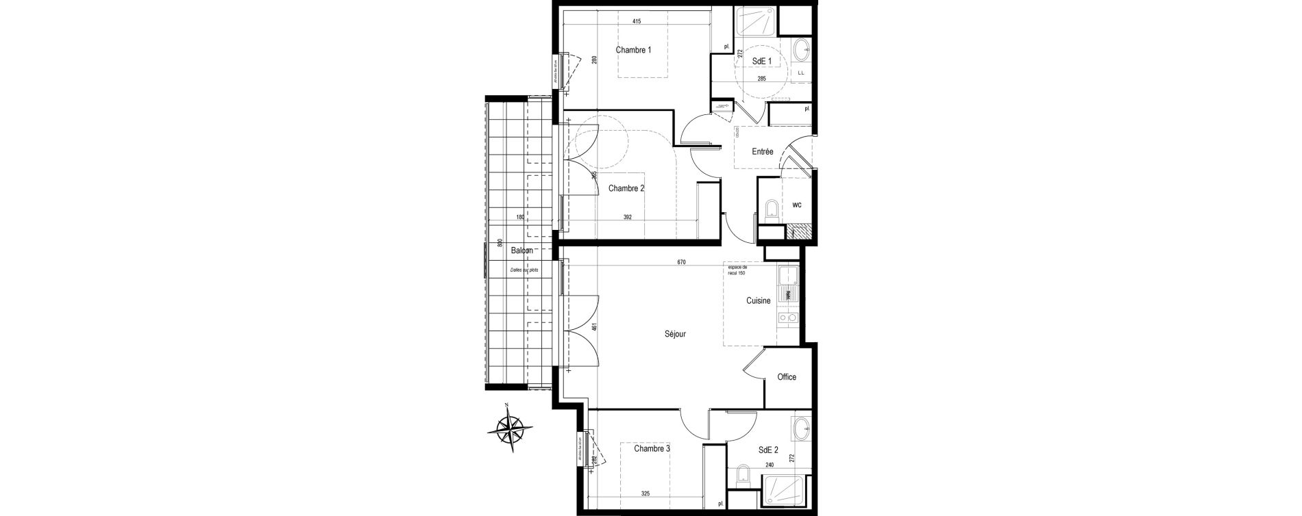 Appartement T4 de 91,31 m2 &agrave; Vannes Bernus - kergypt - keruzen - campen