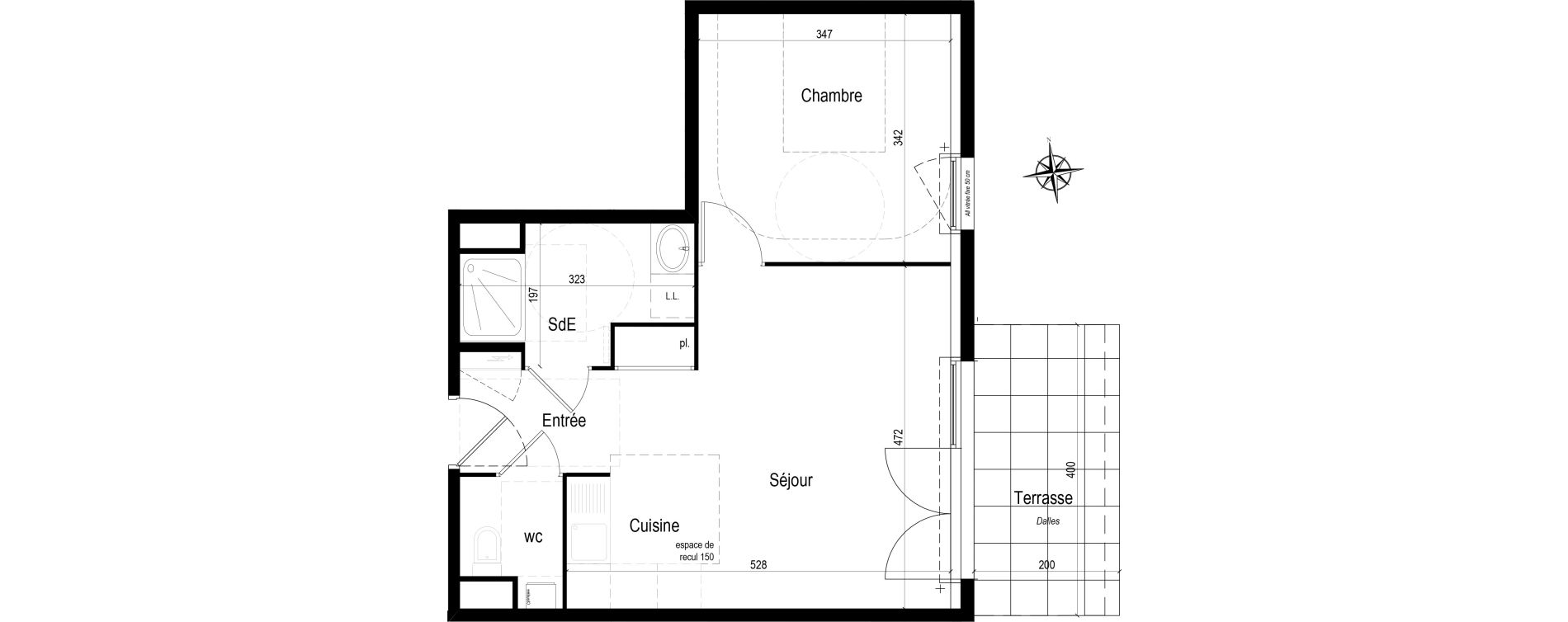 Appartement T2 de 44,11 m2 &agrave; Vannes Bernus - kergypt - keruzen - campen