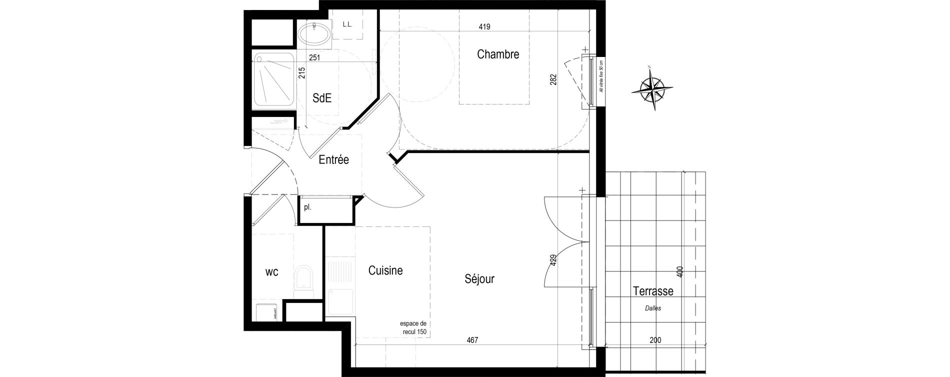 Appartement T2 de 44,05 m2 &agrave; Vannes Bernus - kergypt - keruzen - campen