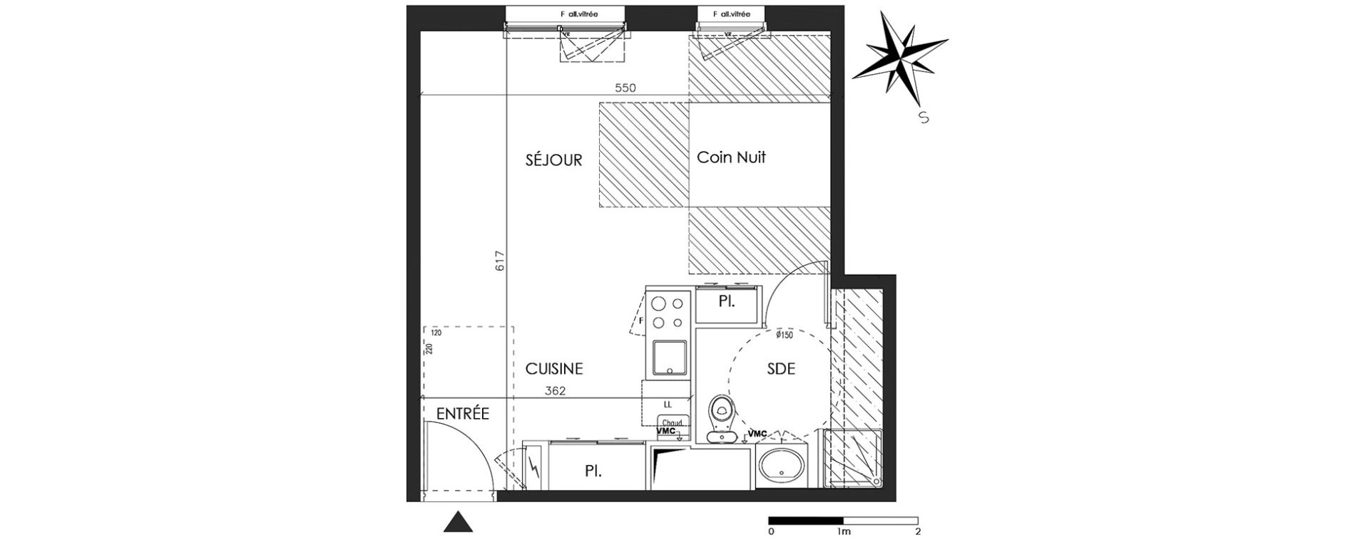 Appartement T1 bis de 34,04 m2 &agrave; Vannes Beaupr&eacute; - la lande - le hesqueno - grasdor