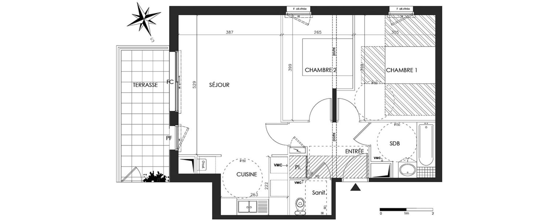 Appartement T3 de 62,53 m2 &agrave; Vannes Beaupr&eacute; - la lande - le hesqueno - grasdor