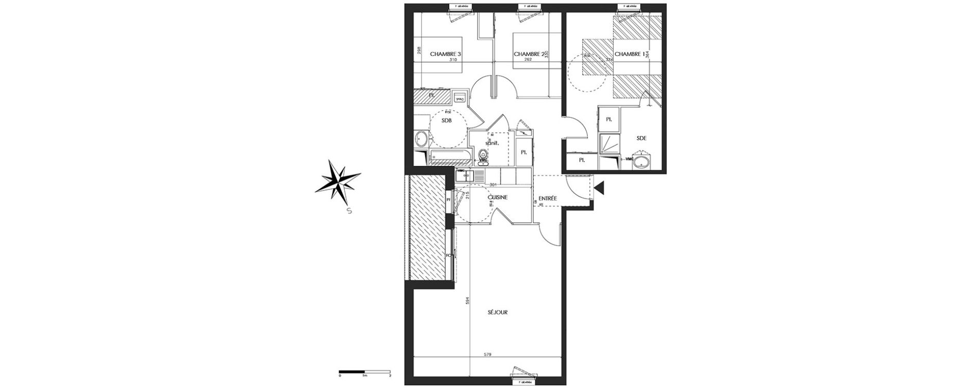 Appartement T4 de 95,46 m2 &agrave; Vannes Beaupr&eacute; - la lande - le hesqueno - grasdor