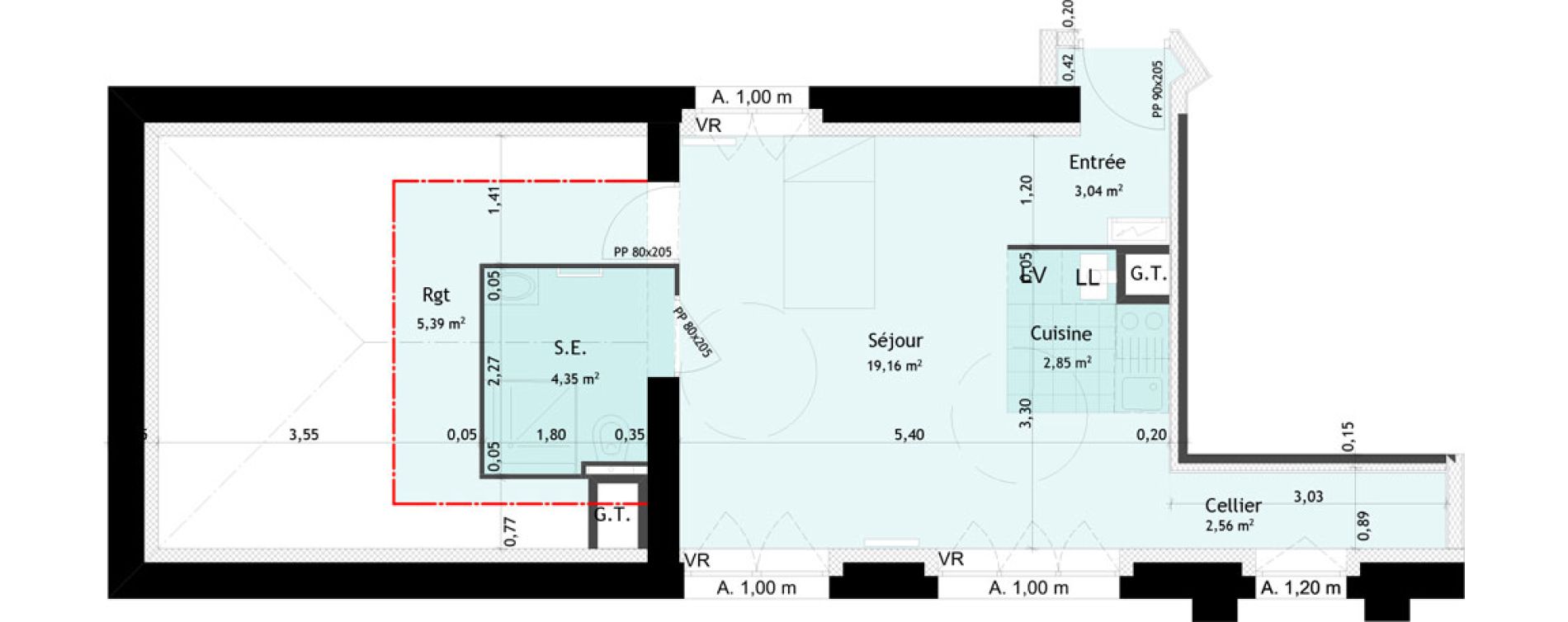 Appartement T1 de 34,79 m2 &agrave; Bourges Centre ville