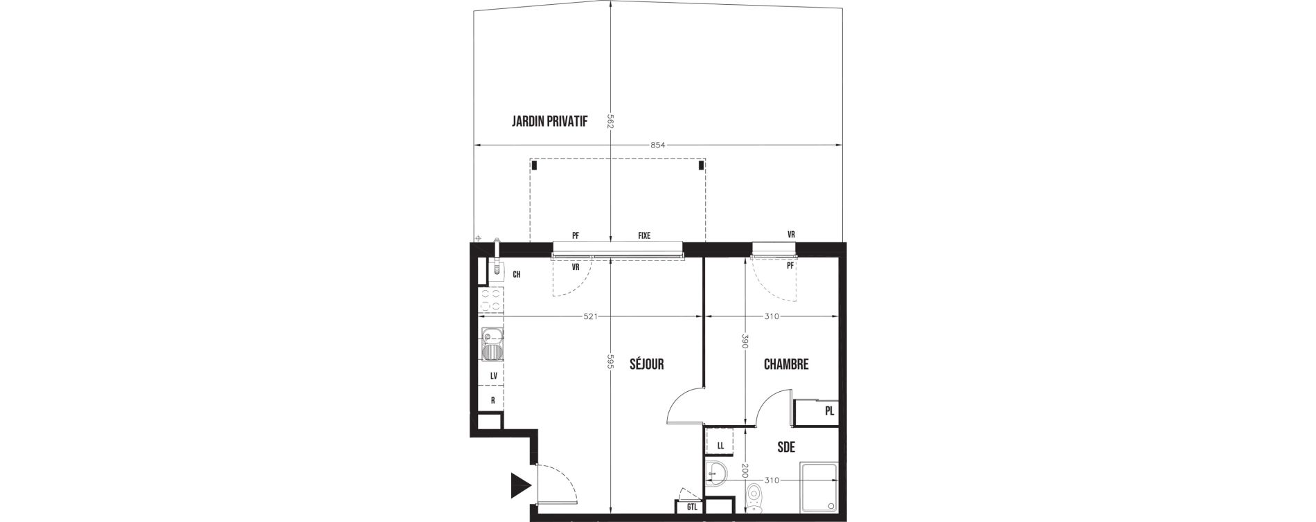 Appartement T2 de 45,58 m2 &agrave; Champhol Centre