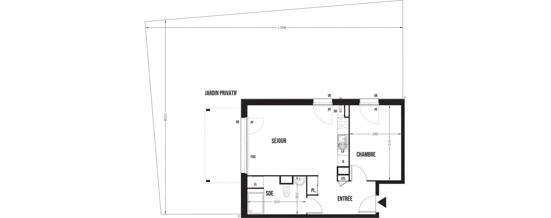 Appartement T2 de 45,50 m2 &agrave; Champhol Centre