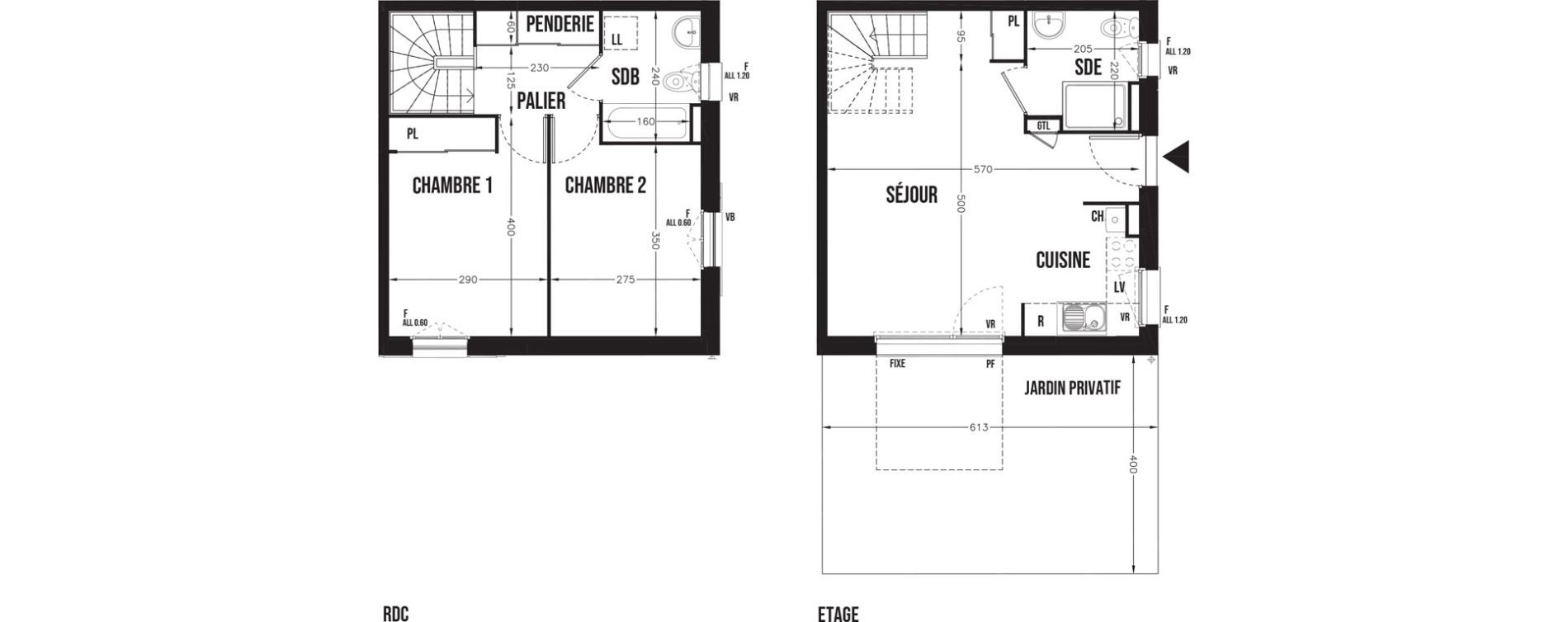 Duplex T3 de 60,86 m2 &agrave; Champhol Centre