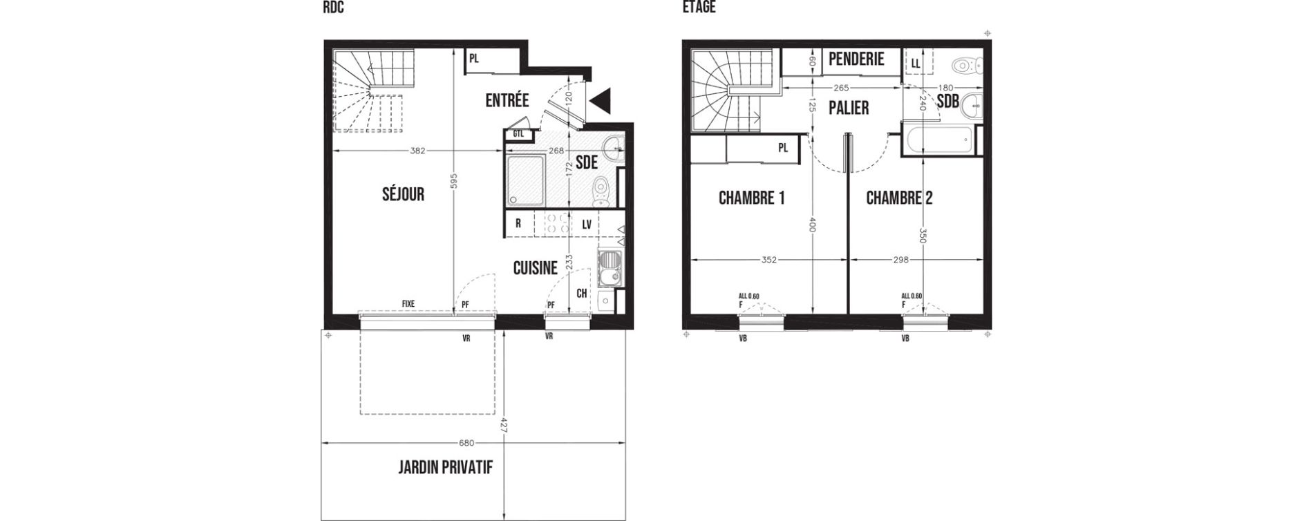 Duplex T3 de 67,79 m2 &agrave; Champhol Centre