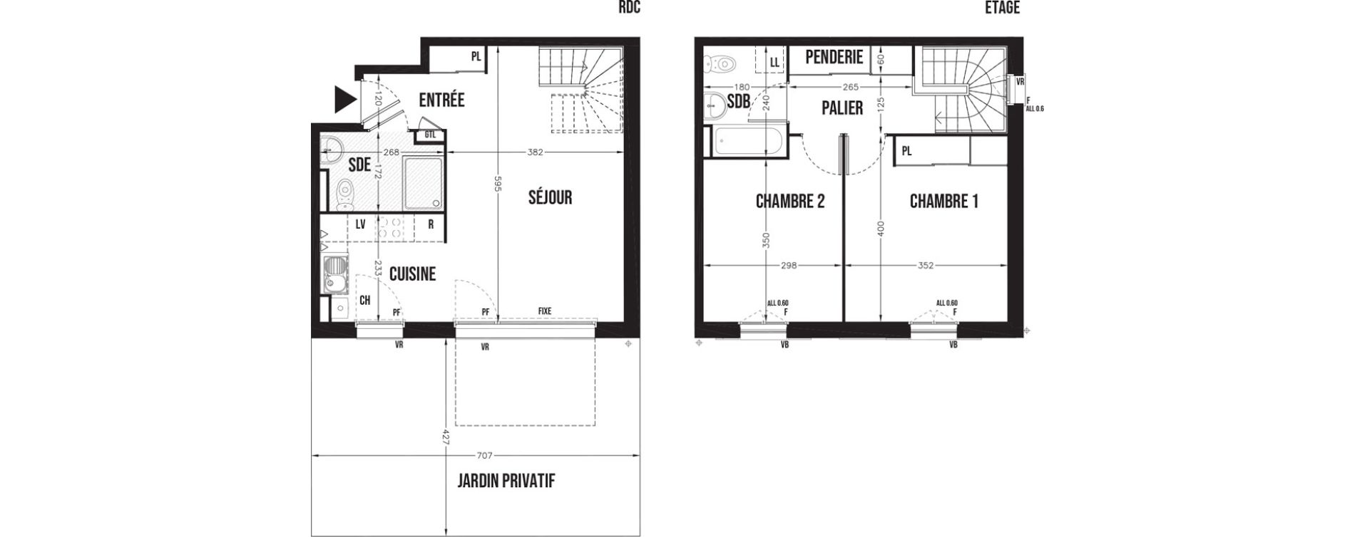 Duplex T3 de 67,79 m2 &agrave; Champhol Centre