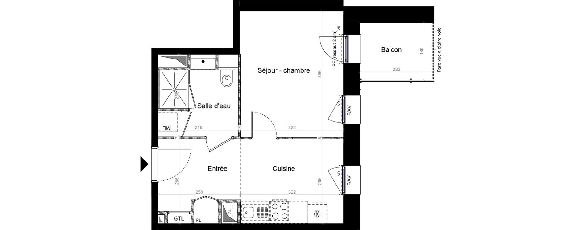 Appartement T1 de 33,29 m2 &agrave; Champhol Zac des antennes