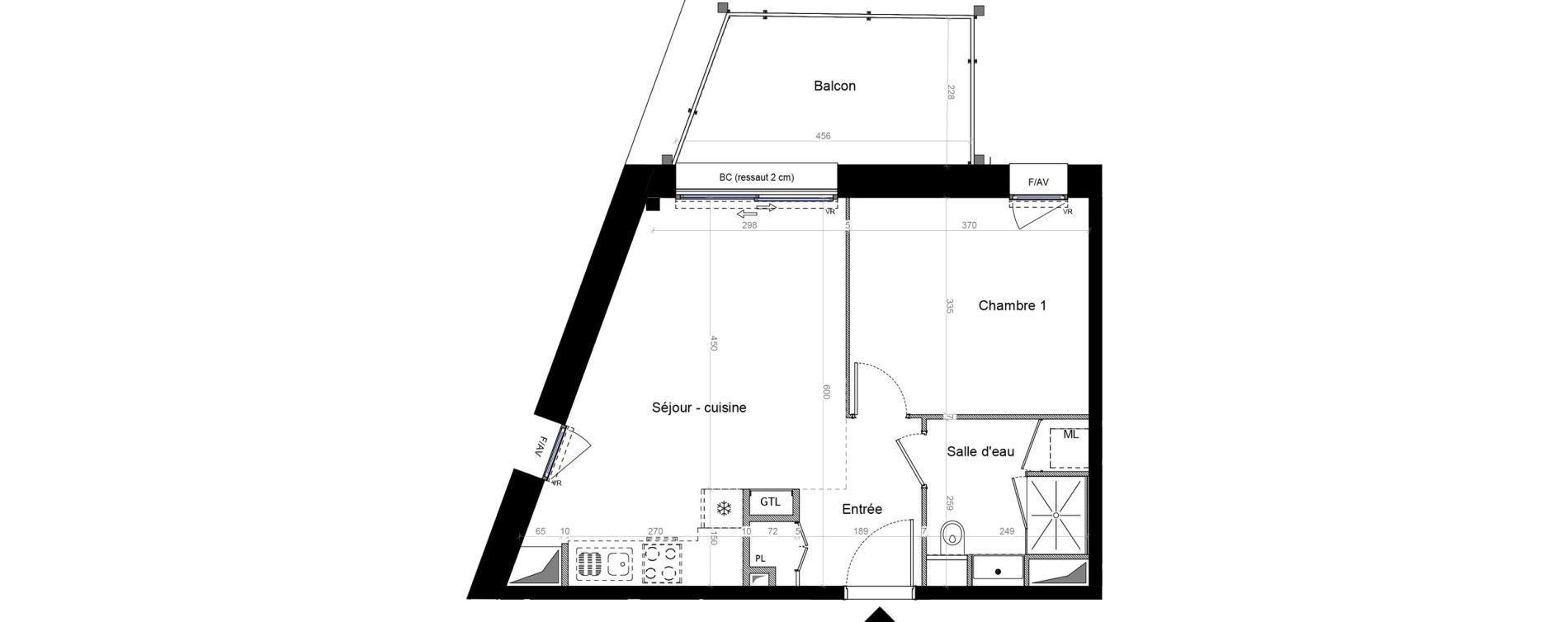 Appartement T2 de 45,43 m2 &agrave; Champhol Zac des antennes