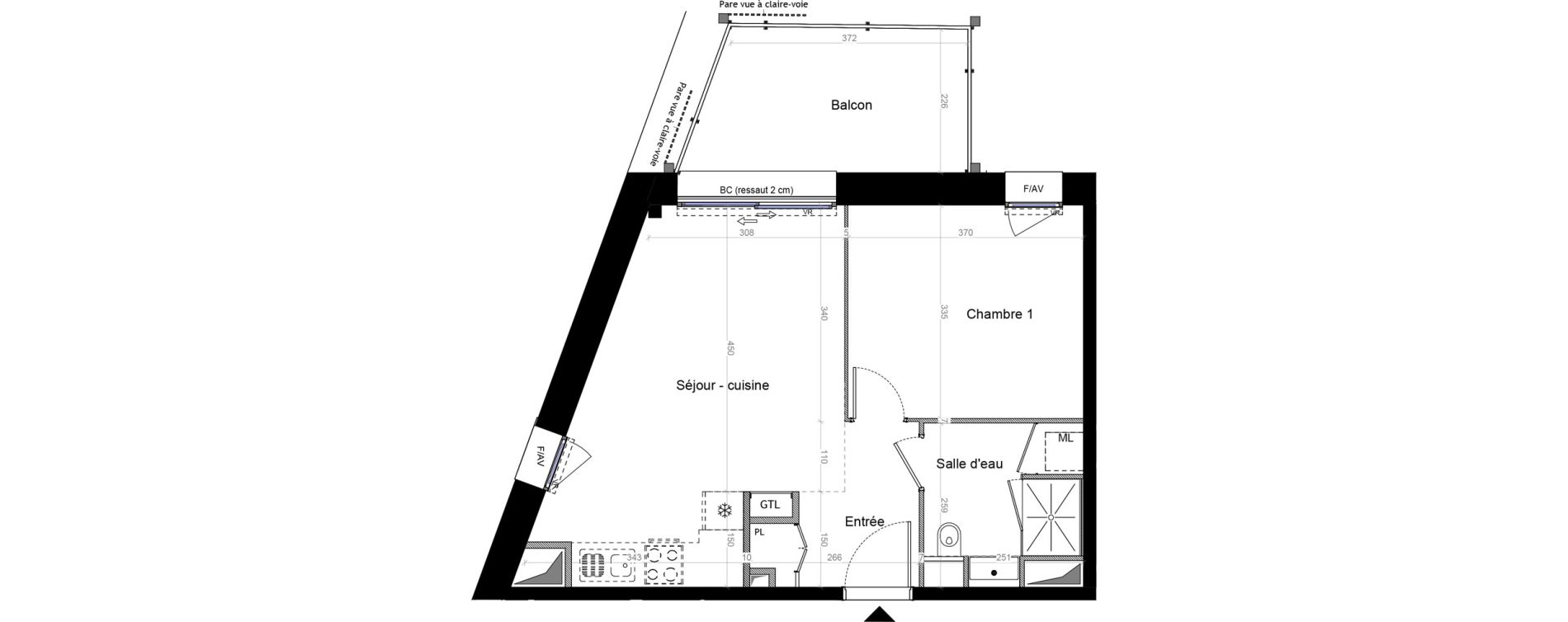 Appartement T2 de 45,50 m2 &agrave; Champhol Zac des antennes
