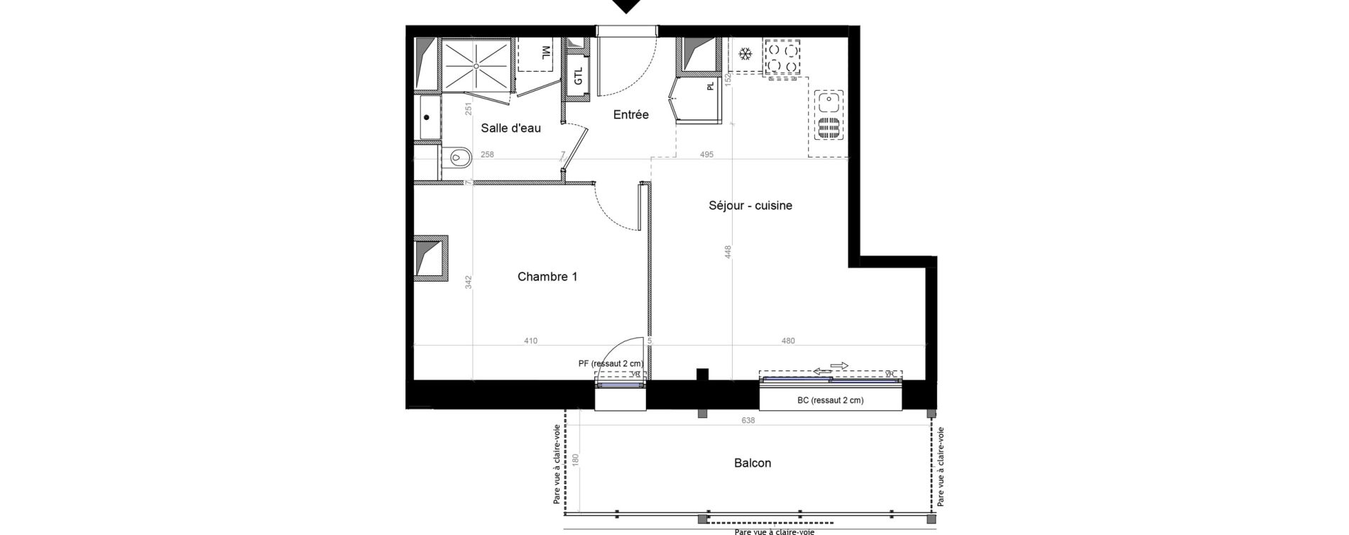 Appartement T2 de 45,63 m2 &agrave; Champhol Zac des antennes