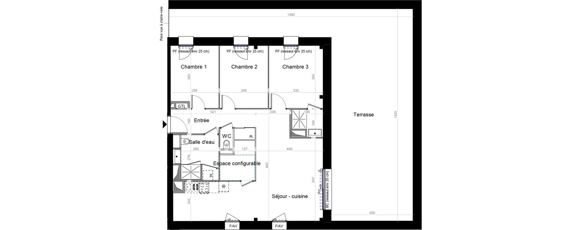 Appartement T4 de 94,95 m2 &agrave; Champhol Zac des antennes
