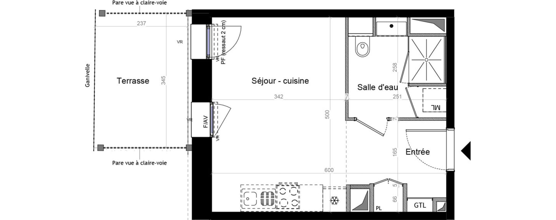 Appartement T1 de 28,31 m2 &agrave; Champhol Zac des antennes