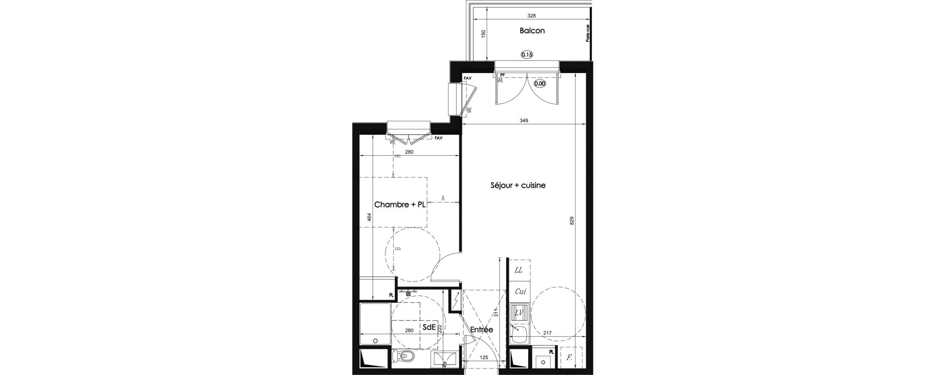 Appartement T2 de 45,61 m2 &agrave; Chartres Hauts de chartres