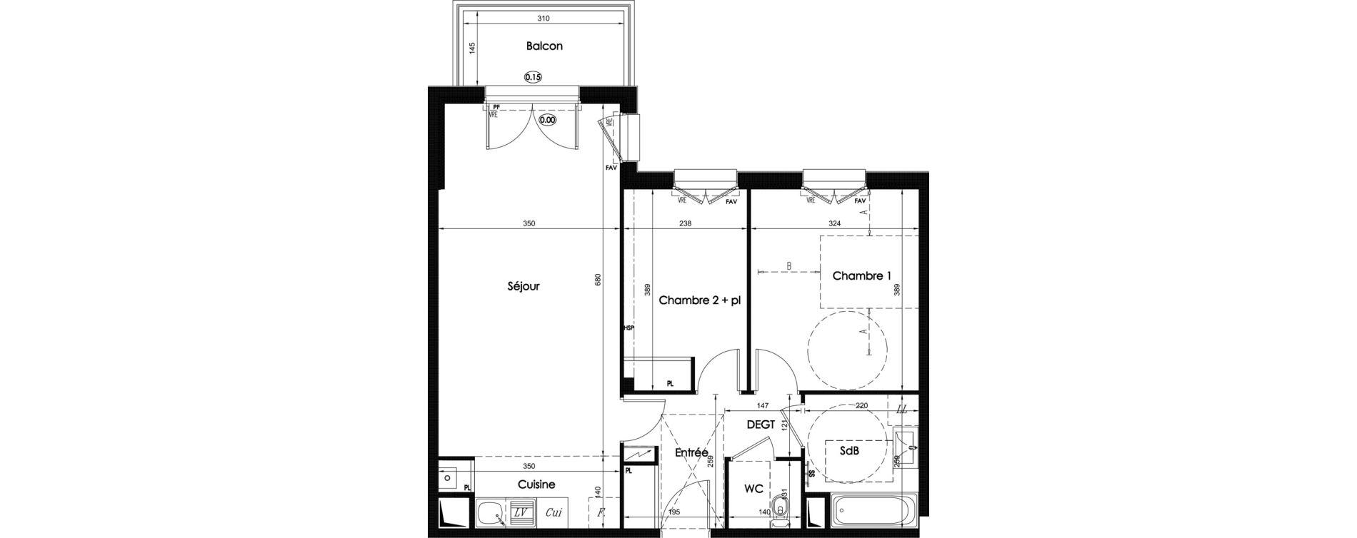 Appartement T3 de 63,51 m2 &agrave; Chartres Hauts de chartres