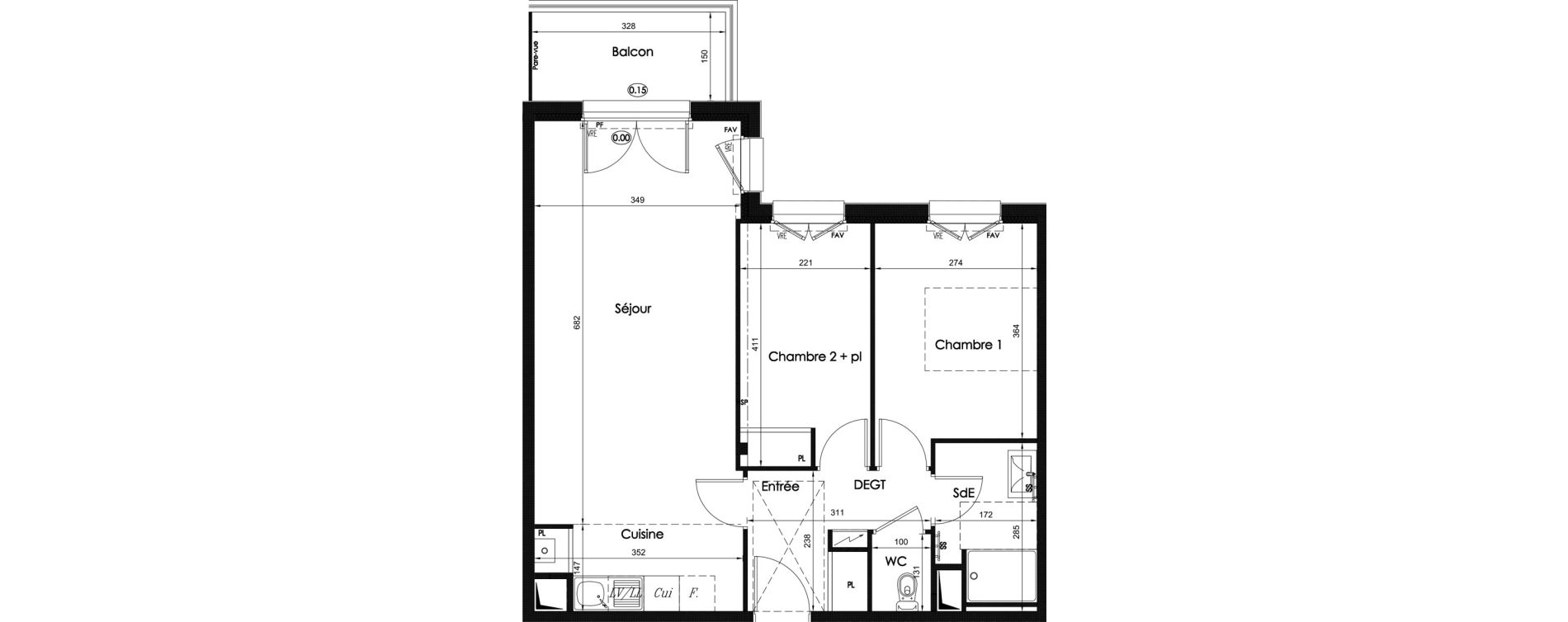 Appartement T3 de 58,86 m2 &agrave; Chartres Hauts de chartres