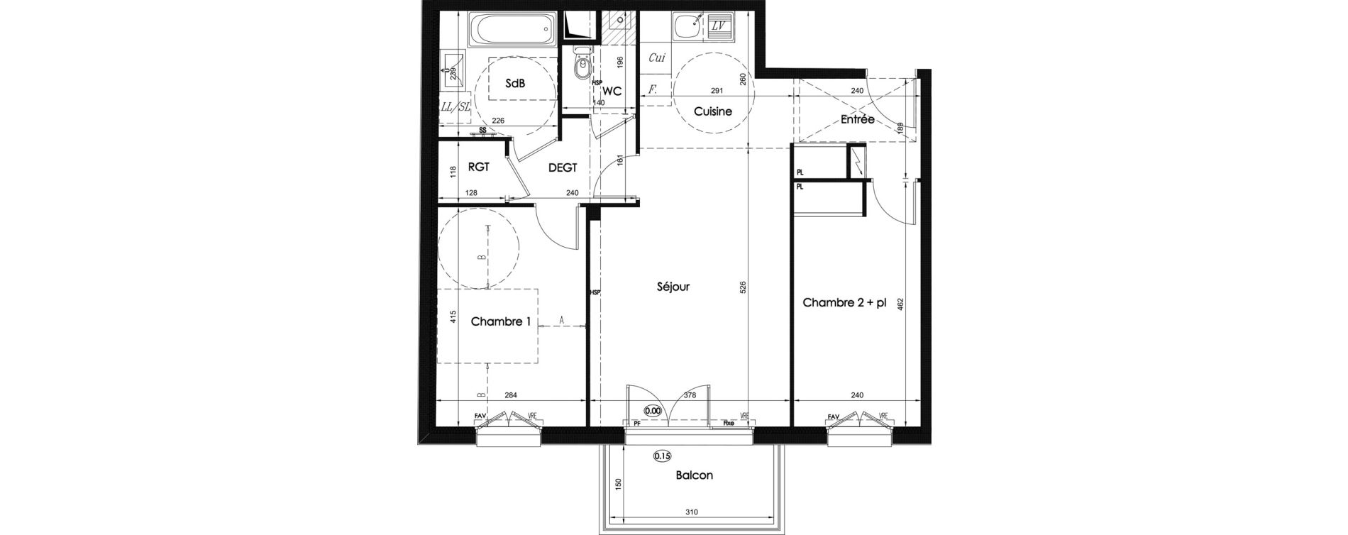 Appartement T3 de 65,03 m2 &agrave; Chartres Hauts de chartres