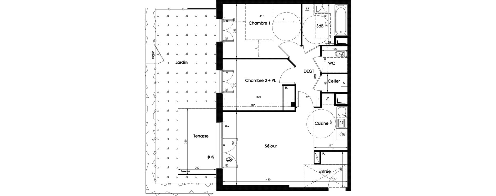 Appartement T3 de 60,41 m2 &agrave; Chartres Hauts de chartres