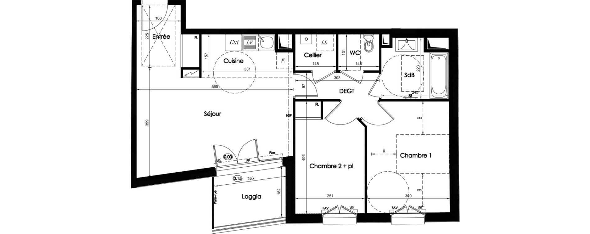 Appartement T3 de 61,70 m2 &agrave; Chartres Hauts de chartres