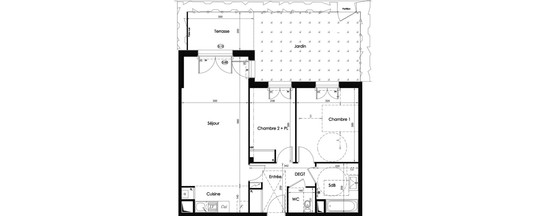 Appartement T3 de 63,51 m2 &agrave; Chartres Hauts de chartres